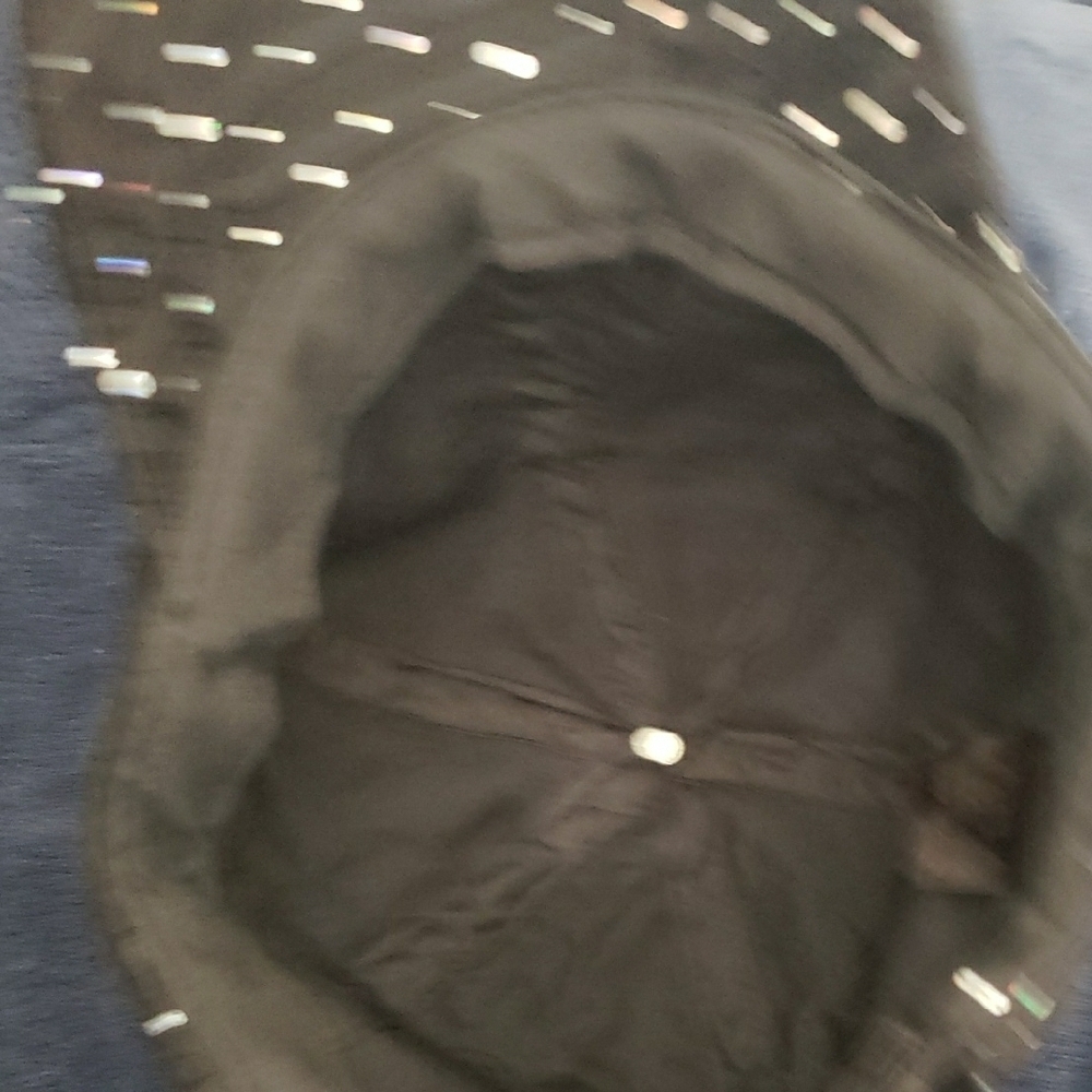 Black Rhinestone-Studded Cap - Picture 3 of 3